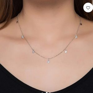 Silver Dangly Star Necklace